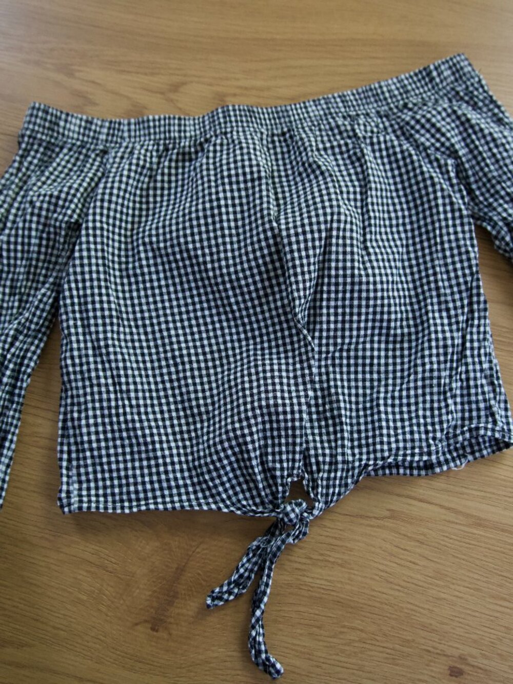 Cropped Gingham Top